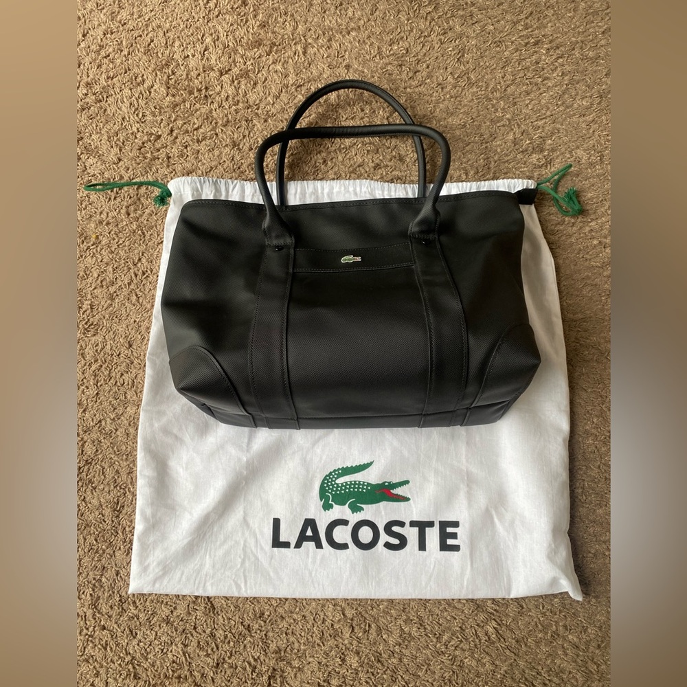 LACOSTE BLACK IRIS SHOPPING BAG TOTE BAG